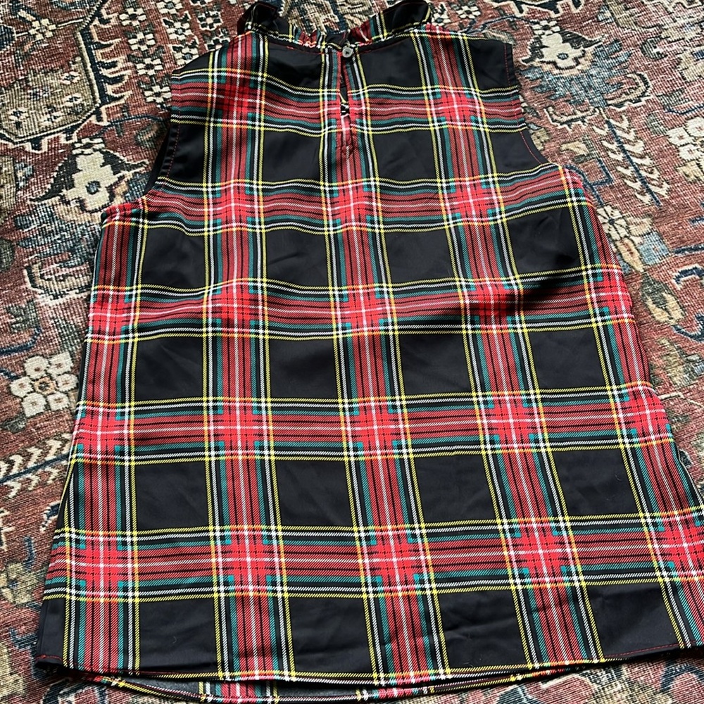 J. Crew Factory Tartan Bow Neck Top - Picture 6 of 6